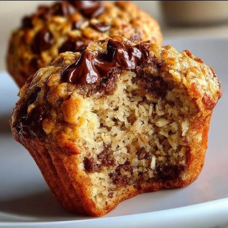 Delicious oatmeal chocolate chip muffins ready for breakfast