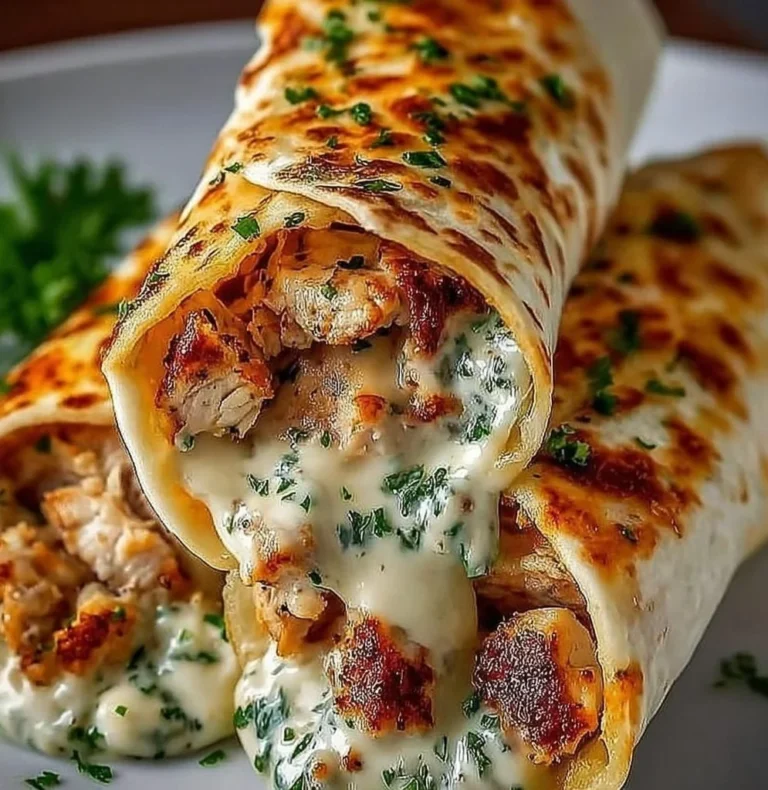Cheesy Garlic Chicken Wraps served with fresh ingredients and melted cheese