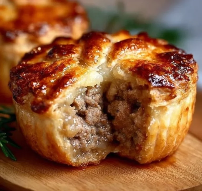 Delicious muffin tin meat pies baked to golden perfection