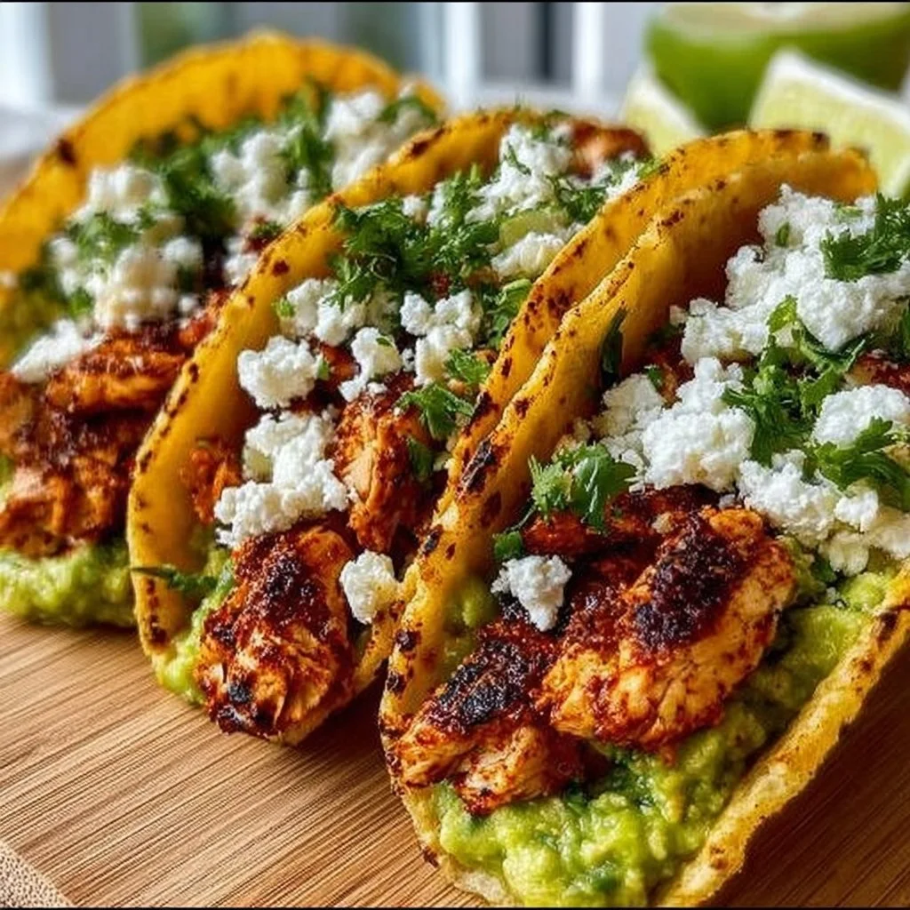 Delicious chicken street tacos topped with fresh ingredients