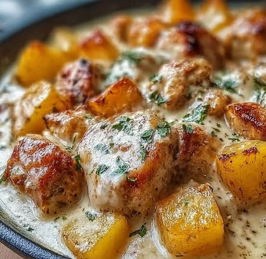 Delicious Garlic Parmesan Chicken and Potatoes in a crockpot